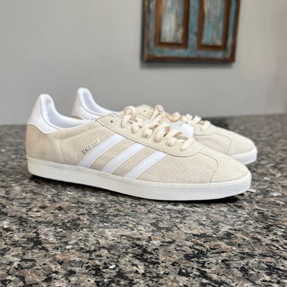 adidas Other - Adidas Gazelle leather Cream and White Sneakers NWT 13.5